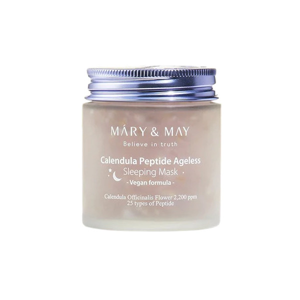 MARY & MAY Calendula Peptide Ageless Sleeping Mask 110g overnight mask for hydrating, firming, and anti-aging